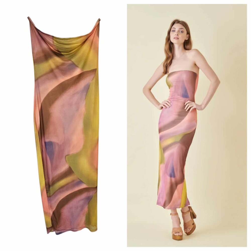 NWT Fore/Misslola.com Tube Maxi Dress Size L